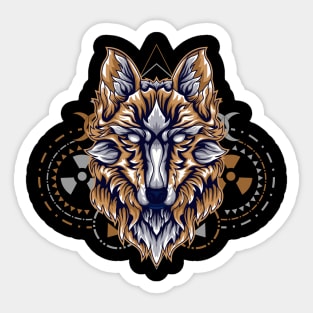 space classic wolf Sticker